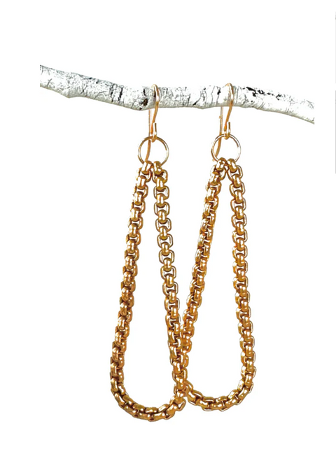 Gold Venetian Chain Drop Earrings