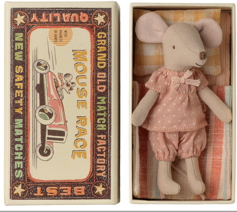 Big Sister Mouse in Matchbox Bed