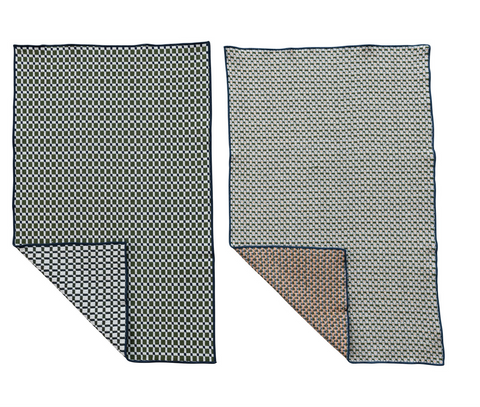 Patterned Woven Cotton Tea Towel