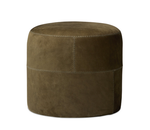 Camino Round Leather Ottoman