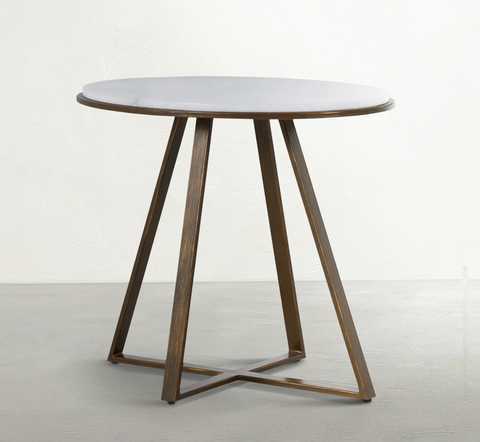 Oval Side Table with Iron Frame