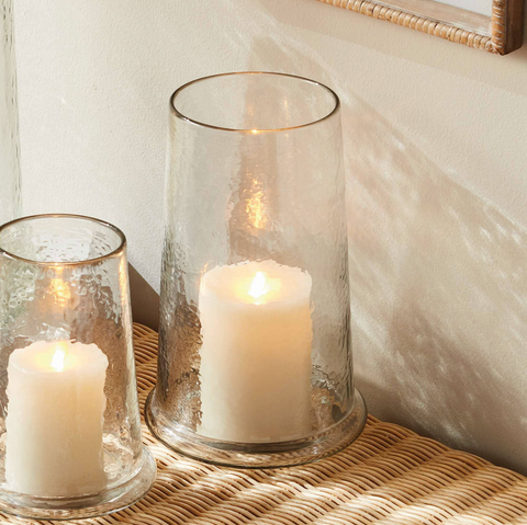 Gabriel Hurricane - Tapered Clear Glass Candle Holder