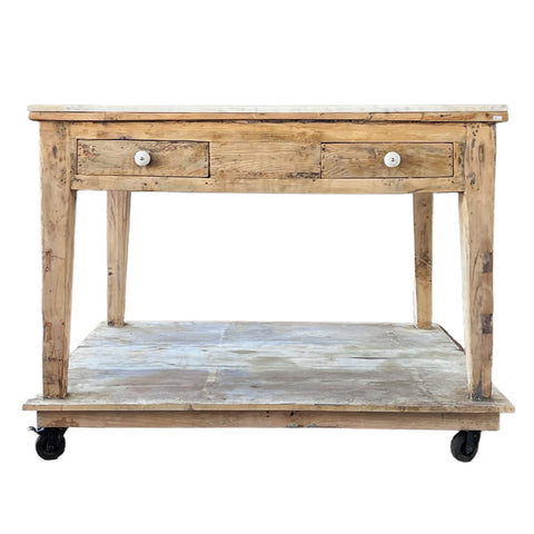 Bleached Kitchen Island