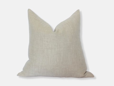 Oatmeal Linen Throw Pillow - 22x22