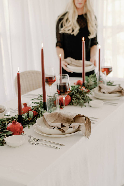 100% Beeswax Dipped Candles | Burgundy