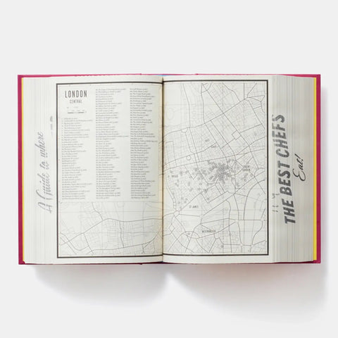 Open book with a map and text on a white background