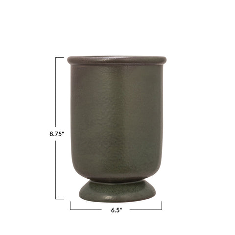 Green Reactive Glaze Stoneware Planter
