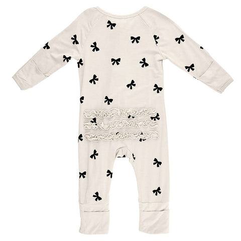 Cozy Romper with Ruffles - Bow