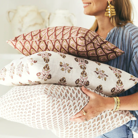 Sula Rose Linen Pillow Cover