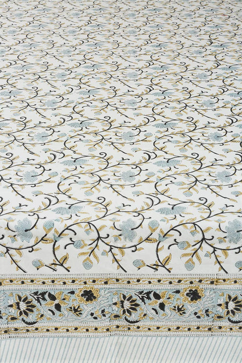 Silver Floral Tablecloth