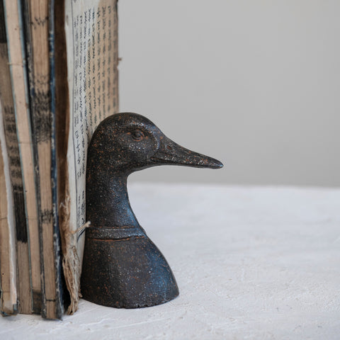 S/2 Cast Iron Duck Bookends