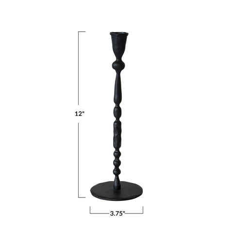 Hand-Forged Cast Iron Taper Holder Black