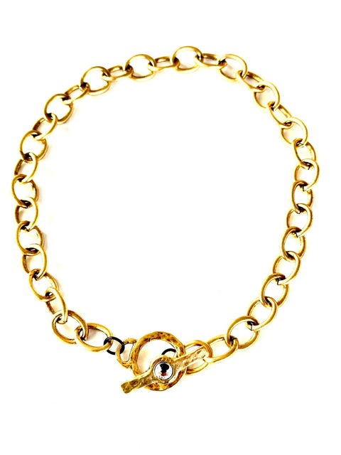 Cubic Zirconia Toggle Link Necklace