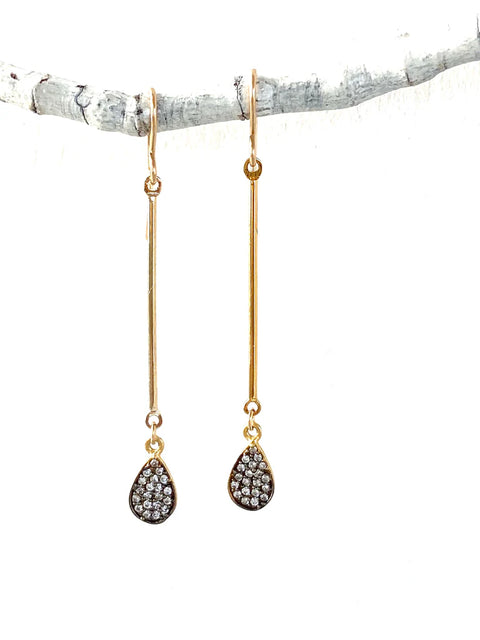 Pave Teardrop Earrings