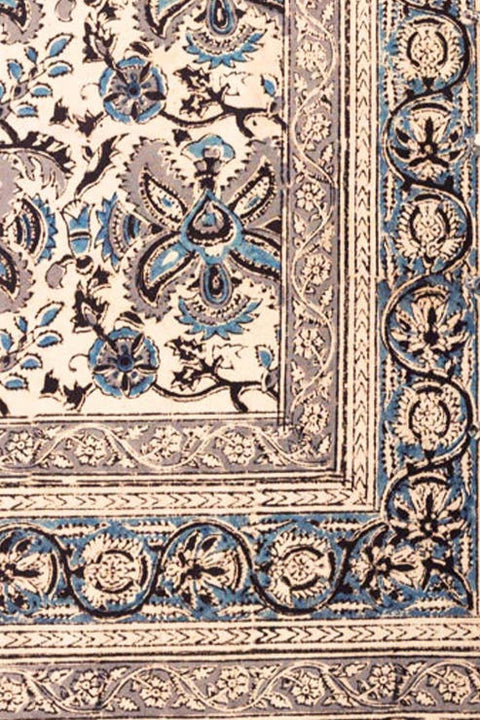 Blue & Silver Kalamkari Tablecloth