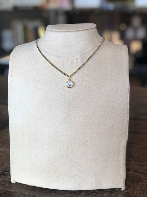 Crystal Drop All Gold Necklace