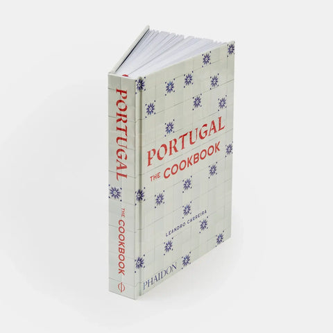 Cookbook titled 'Portugal: The Cookbook' by Phaidon on a white background