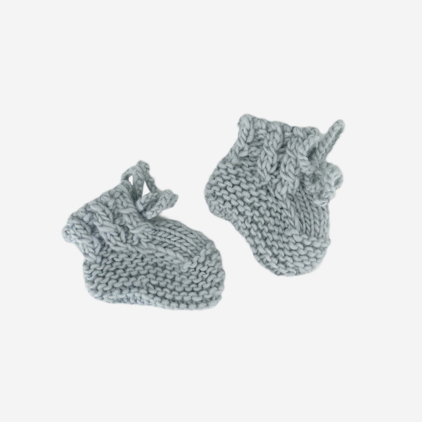 Classic Booties, Bowie Grey | Hand Knit Baby Shoes