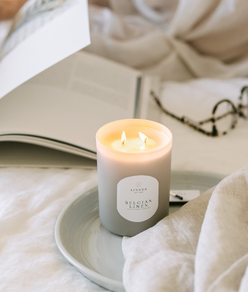 Belgian Linen Double Wick Candle