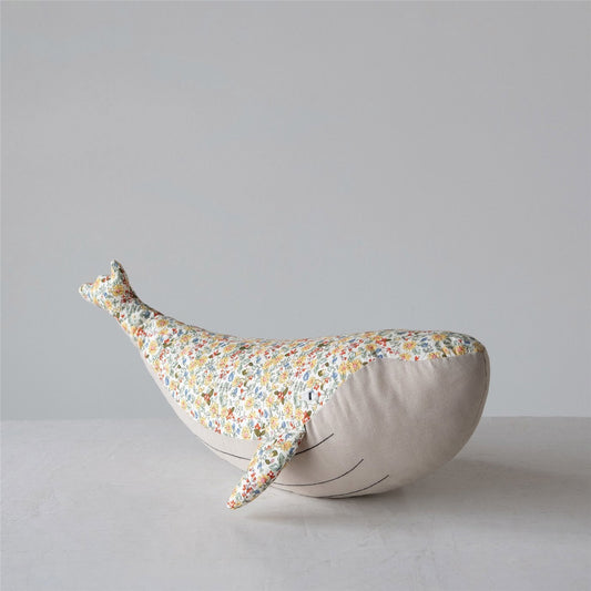 Plush Whale w/Floral Print