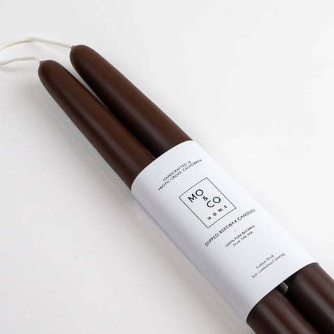 Chestnut | Dipped Beeswax Taper Candles