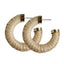 Rattan Wrapped Statement Hoop Earrings