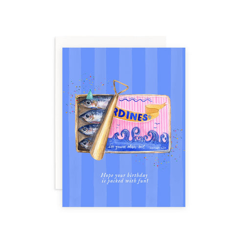 Packed with Fun Sardine Birthday Greeting Card
