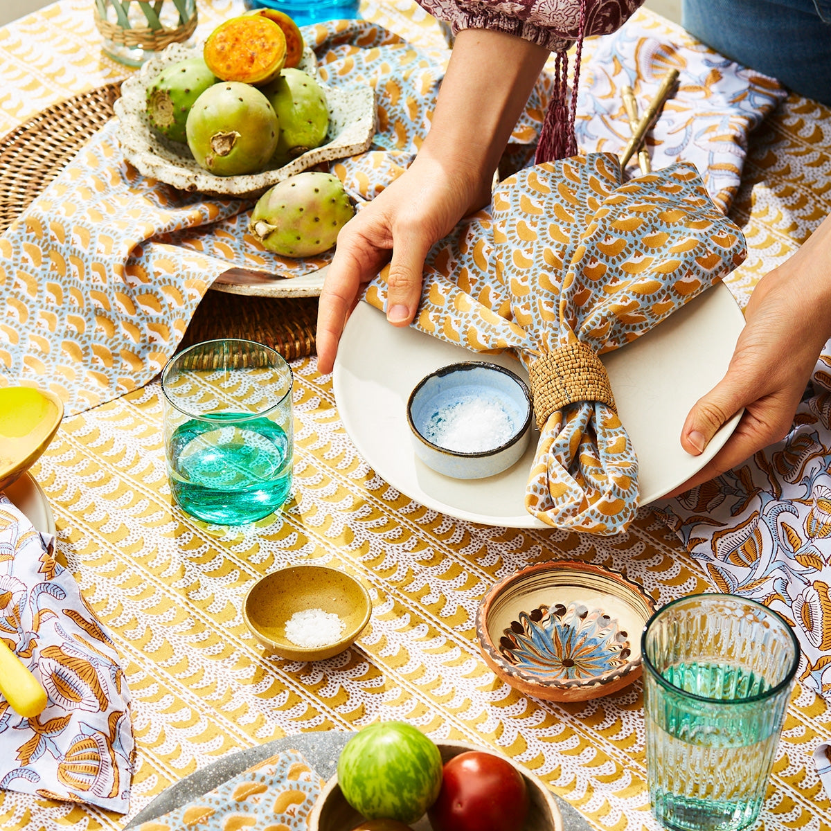 Luxor Saffron Cotton Tablecloth