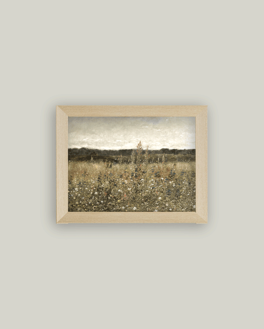 Wildflower Field Framed Antique Art