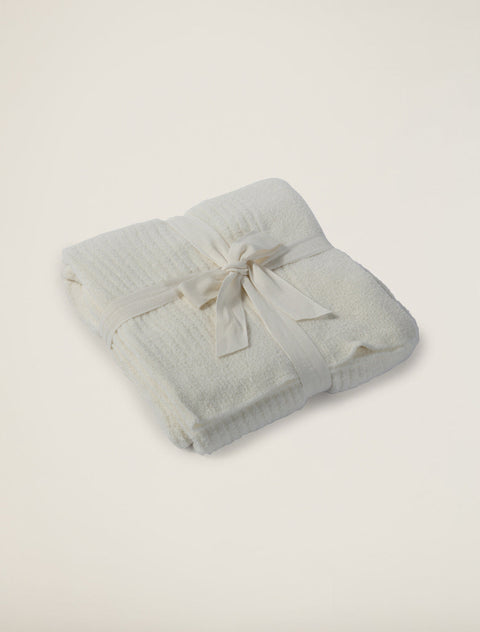 Barefoot Dreams CozyChic Lite ribbed throw blanket pearl