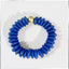 Blue Ashanti Glass Bead Stretch Bracelet Brass Charm Gold