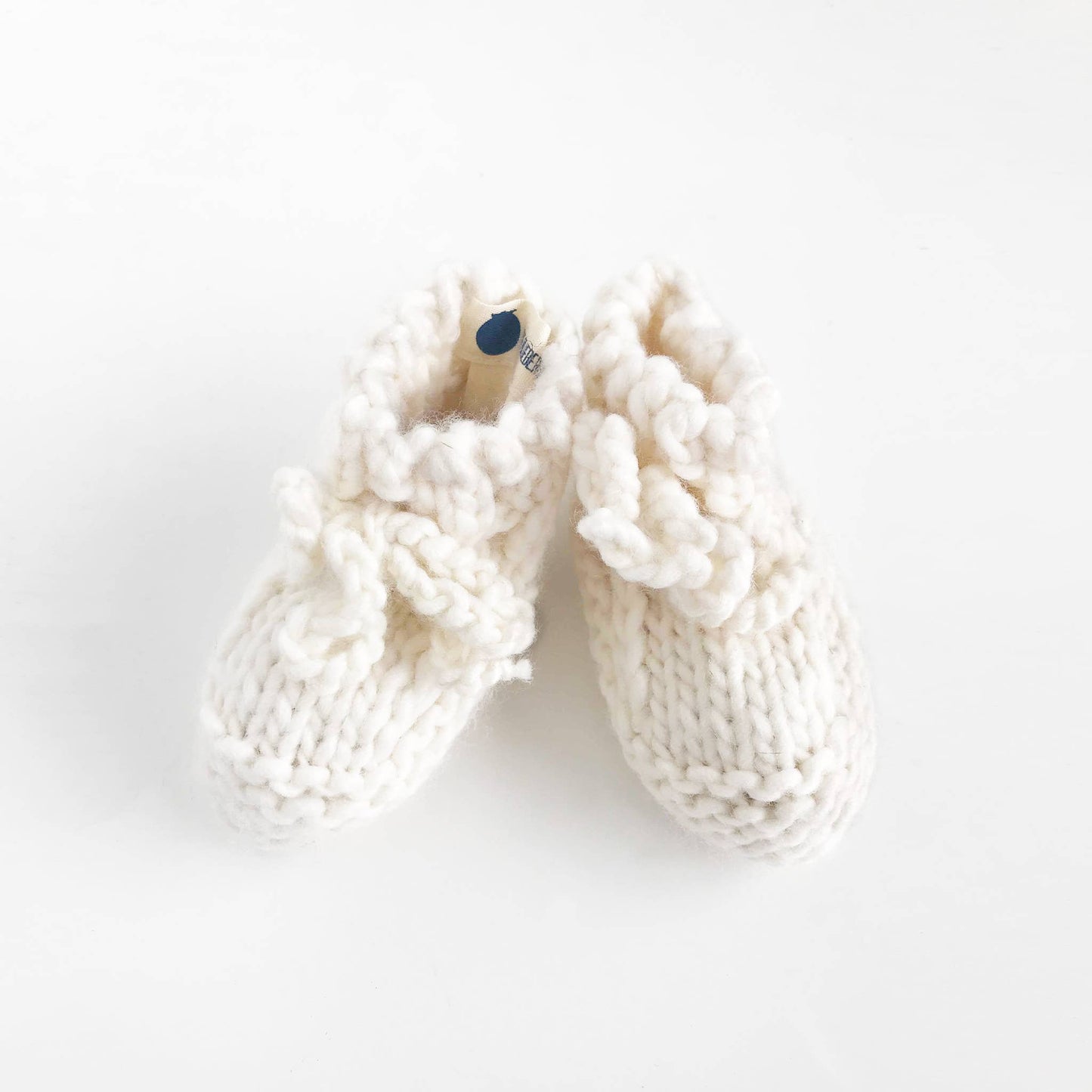 Classic Booties, Cream | Hand Knit Baby Shoes