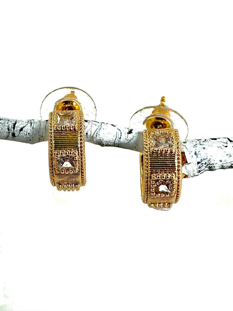 Jeweled Huggie Hoops