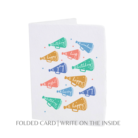 Happy Birthday Megaphones Greeting Cards