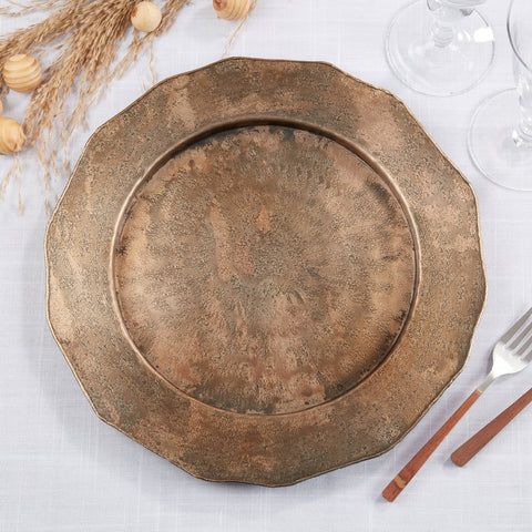 Scallop Edge Hammered Charger