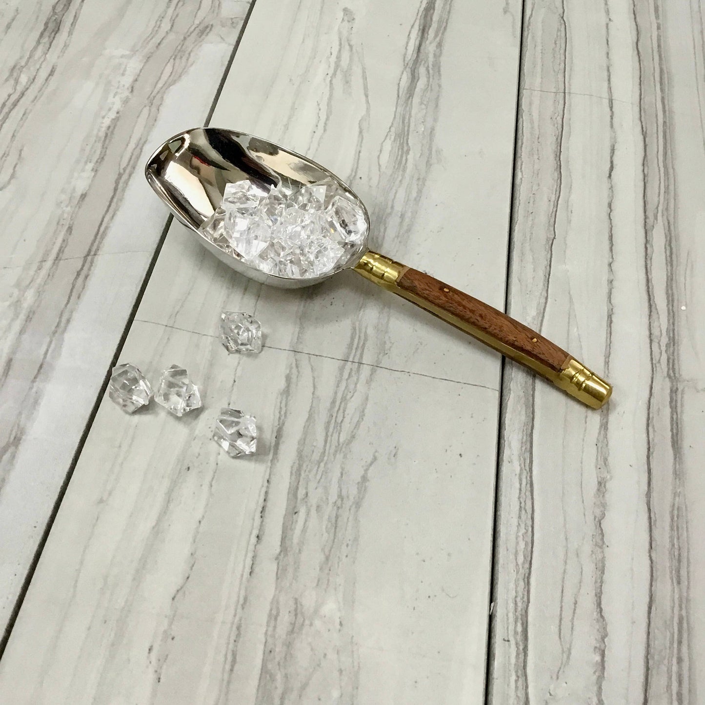 Driftwood & Gold Ice Scoop