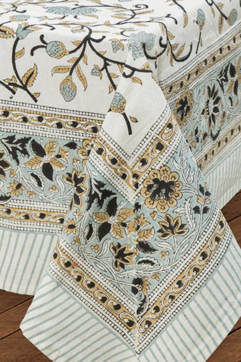 Silver Floral Tablecloth