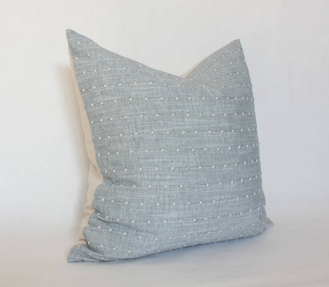 Blue Dot Pillow - 22x22