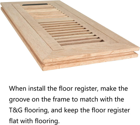 Floor Register Vent Flush Mount with Frame