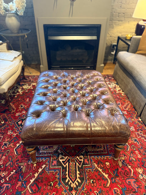Leather Ottoman