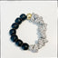 Recycled Canoe Glass Bead Stretch Stacking Bracelet - Black
