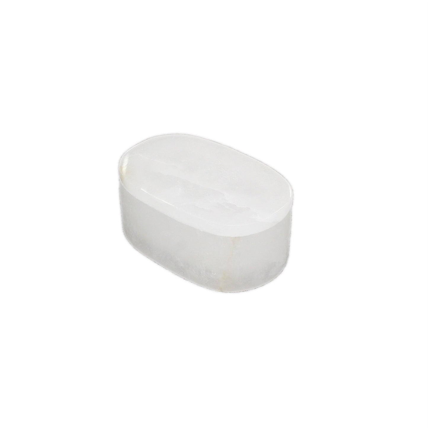 White Alabaster Oval Display Box