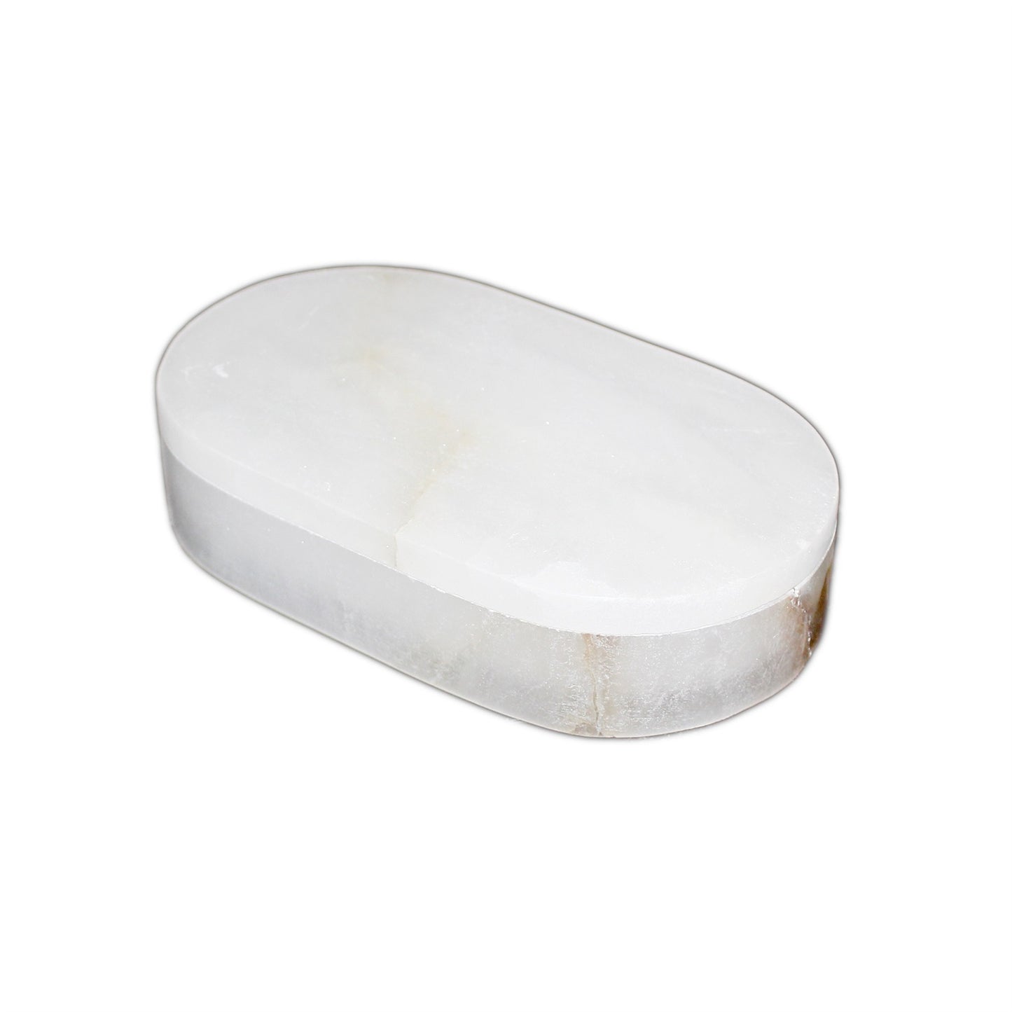 White Alabaster Oval Display Box