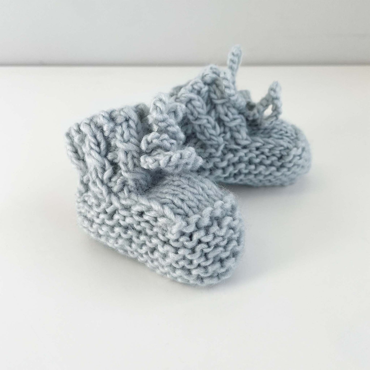 Classic Booties, Bowie Grey | Hand Knit Baby Shoes