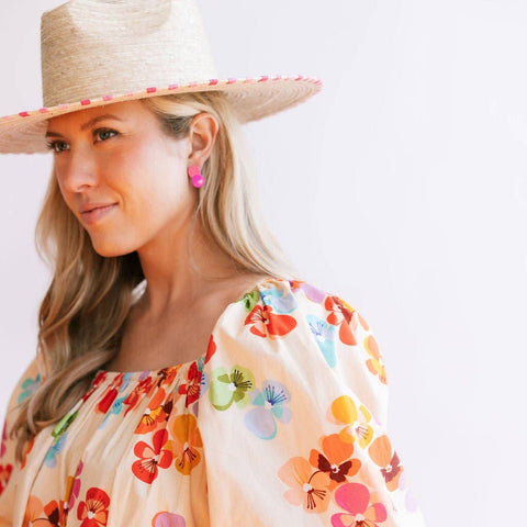 Mini Hibiscus Double Circle Studs