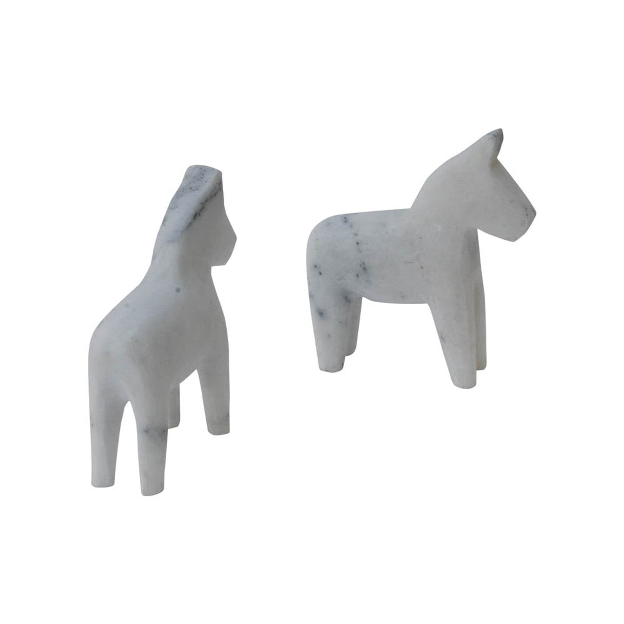 White Marble Littlehorse Bookend