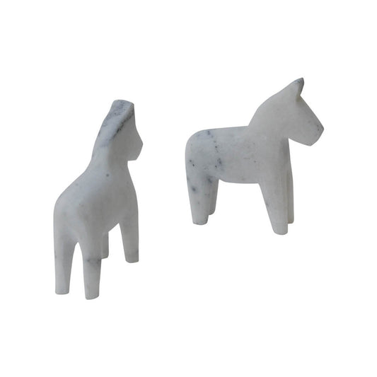 White Marble Little horse Bookend