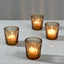 Light Amber Fluted Glass Votive Holder