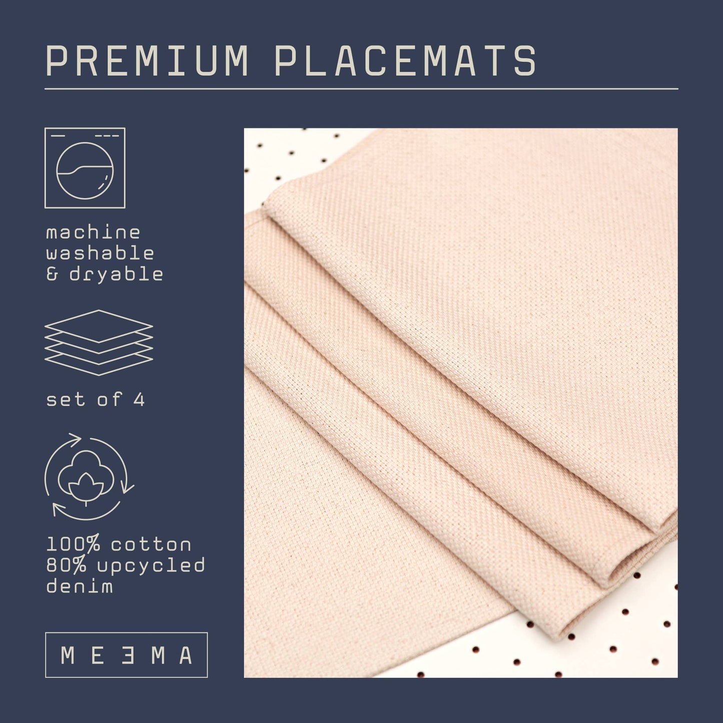 Cotton placemat | Set of 4 - Beige