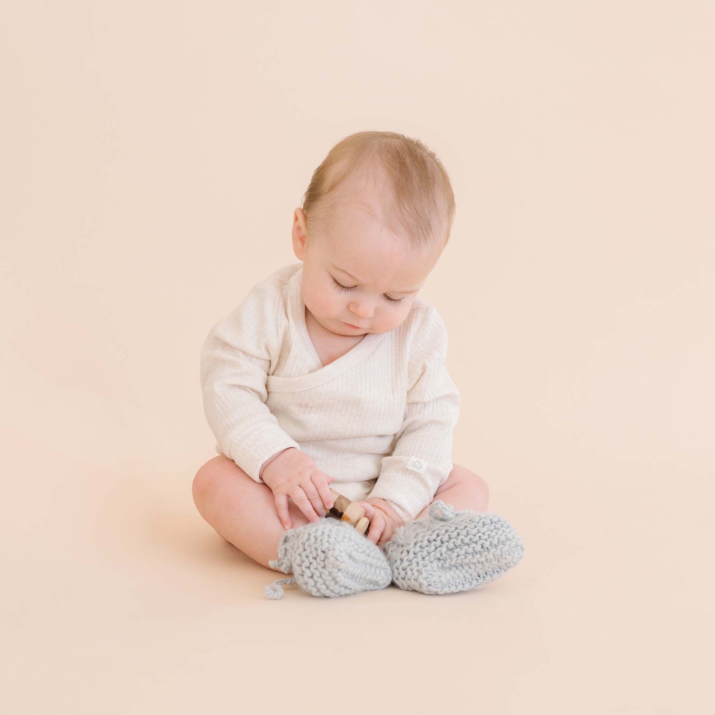 Classic Booties, Bowie Grey | Hand Knit Baby Shoes